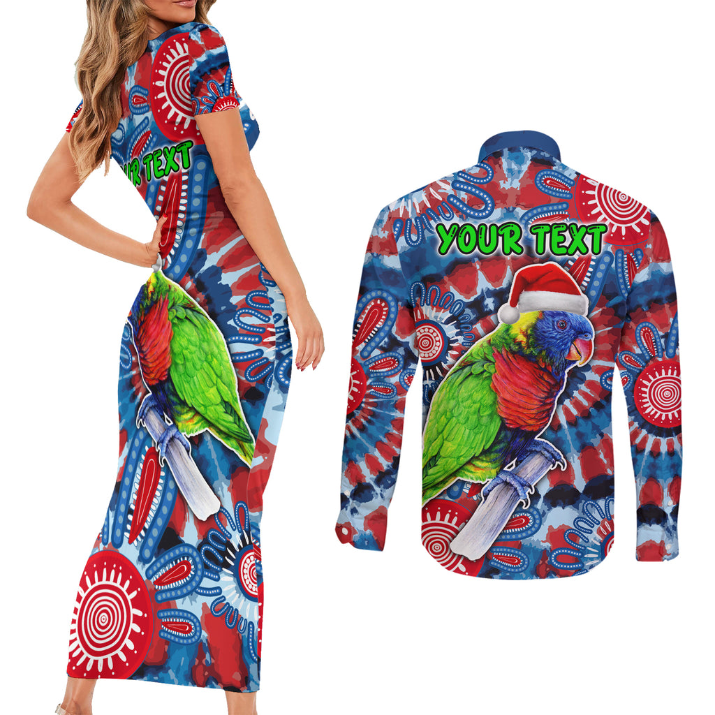 australia-lorikeet-aboriginal-rainbow-tie-dye-merry-christmas-couples-matching-short-sleeve-bodycon-dress-and-long-sleeve-button-shirt