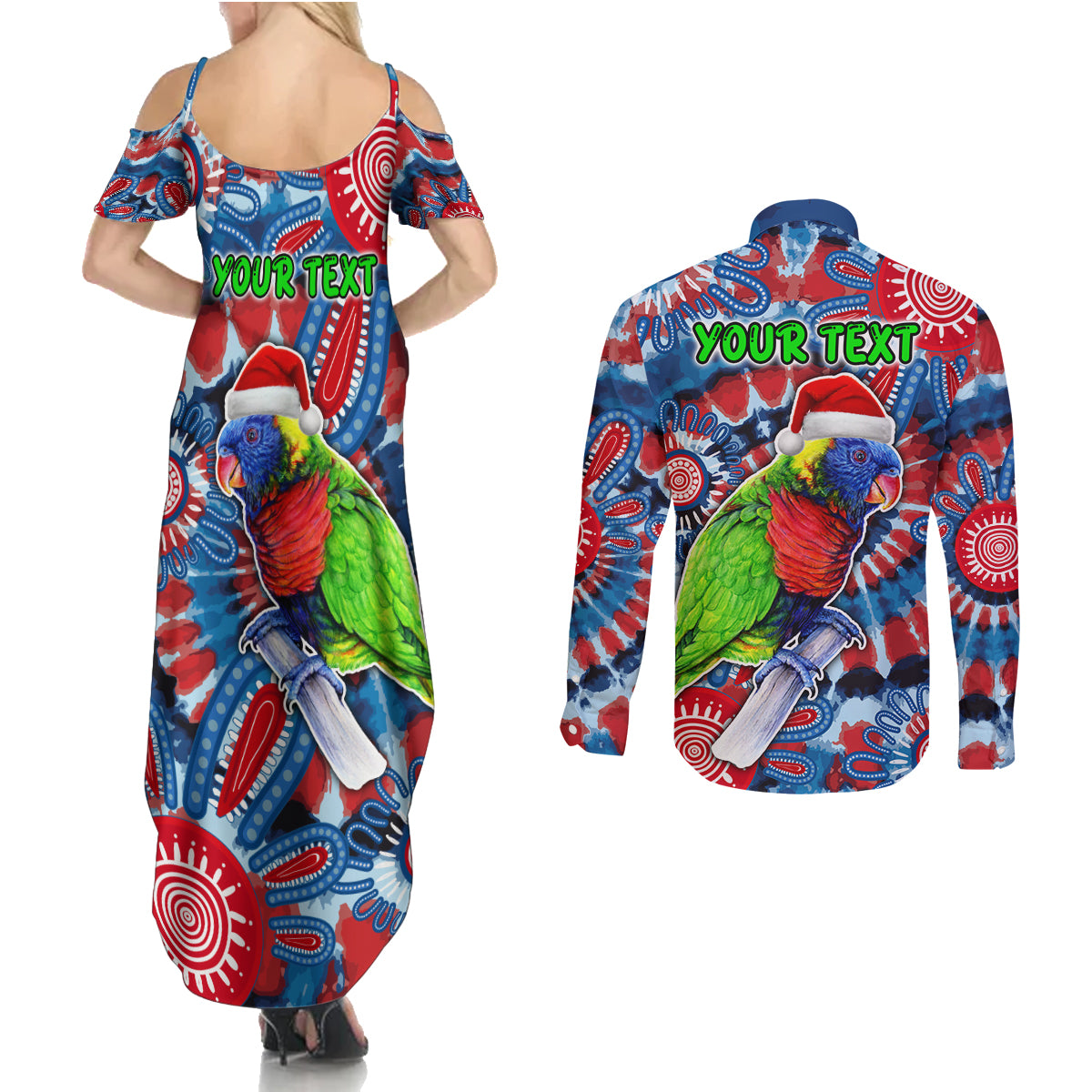 australia-lorikeet-aboriginal-rainbow-tie-dye-merry-christmas-couples-matching-summer-maxi-dress-and-long-sleeve-button-shirt