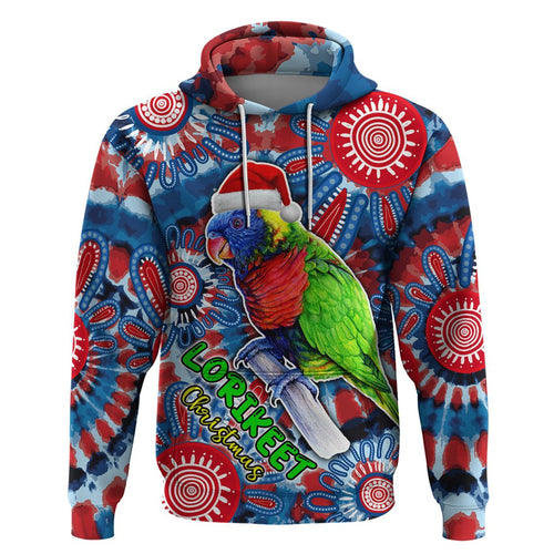 australia-lorikeet-aboriginal-rainbow-tie-dye-merry-christmas-hoodie