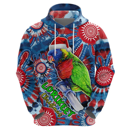 australia-lorikeet-aboriginal-rainbow-tie-dye-merry-christmas-hoodie
