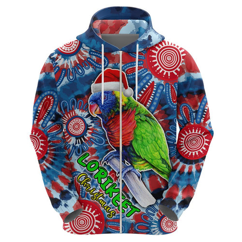 australia-lorikeet-aboriginal-rainbow-tie-dye-merry-christmas-hoodie