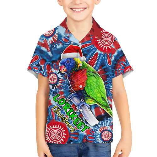 australia-lorikeet-aboriginal-rainbow-tie-dye-merry-christmas-kid-hawaiian-shirt
