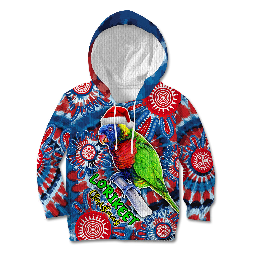australia-lorikeet-aboriginal-rainbow-tie-dye-merry-christmas-kid-hoodie