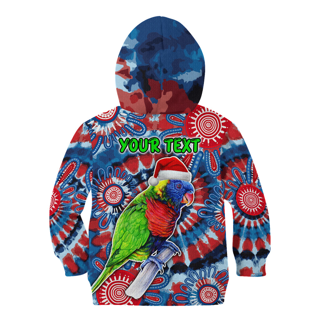 australia-lorikeet-aboriginal-rainbow-tie-dye-merry-christmas-kid-hoodie