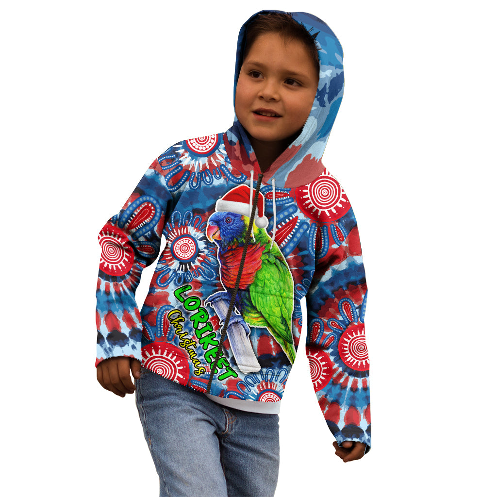 australia-lorikeet-aboriginal-rainbow-tie-dye-merry-christmas-kid-hoodie
