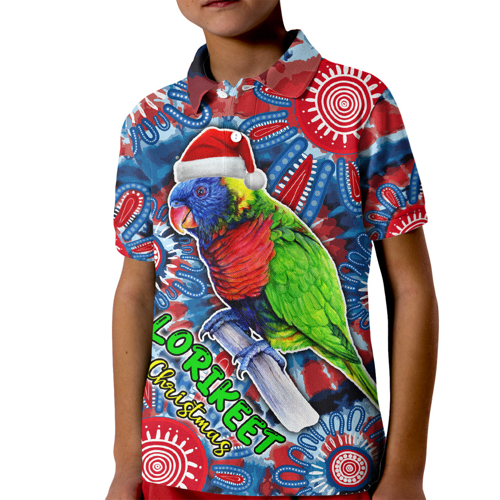 australia-lorikeet-aboriginal-rainbow-tie-dye-merry-christmas-kid-polo-shirt