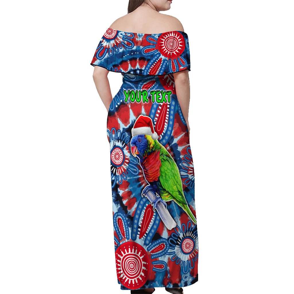 australia-lorikeet-aboriginal-rainbow-tie-dye-merry-christmas-off-shoulder-maxi-dress