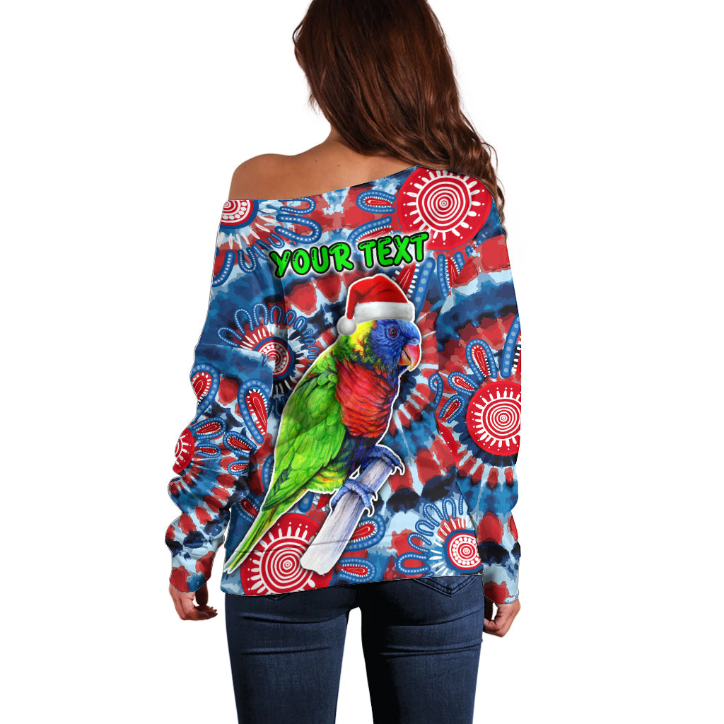 australia-lorikeet-aboriginal-rainbow-tie-dye-merry-christmas-off-shoulder-sweater