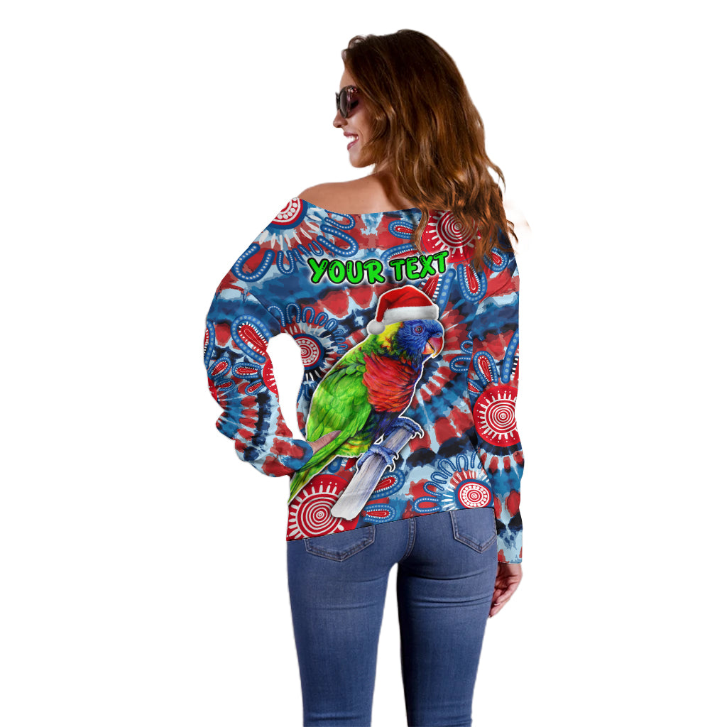 australia-lorikeet-aboriginal-rainbow-tie-dye-merry-christmas-off-shoulder-sweater