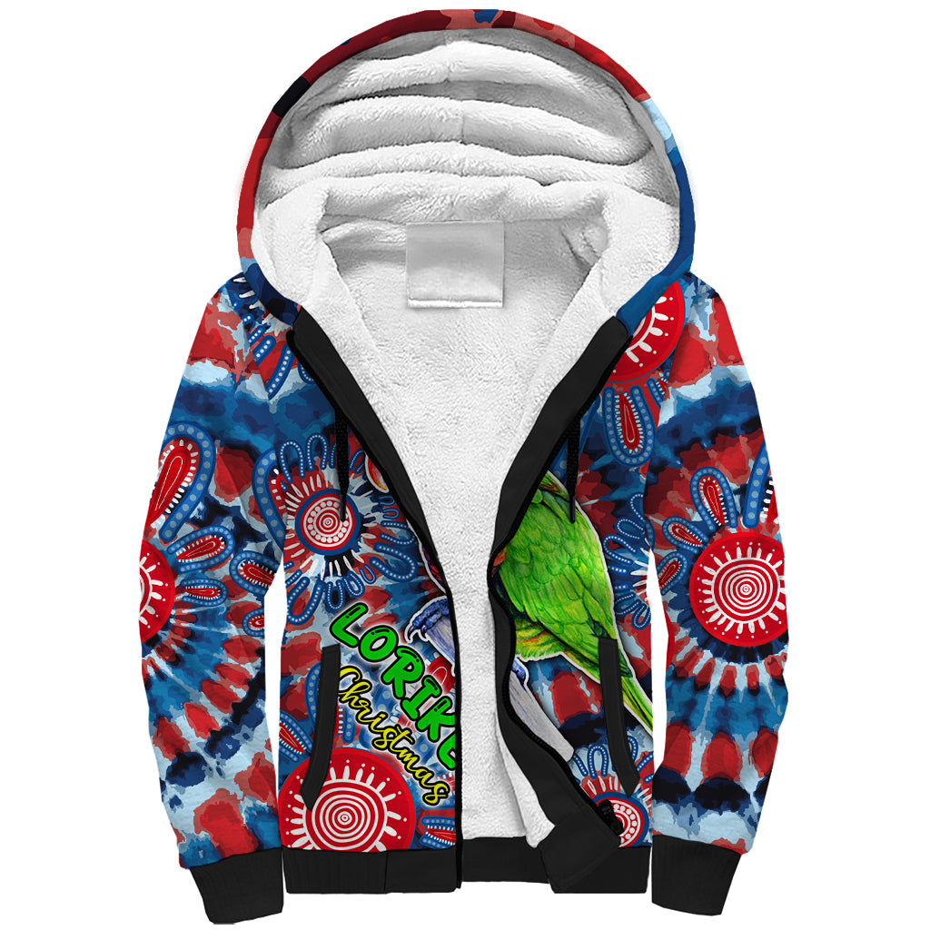 australia-lorikeet-aboriginal-rainbow-tie-dye-merry-christmas-sherpa-hoodie