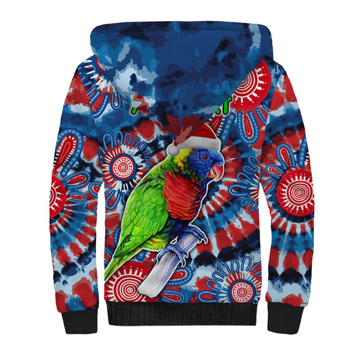 australia-lorikeet-aboriginal-rainbow-tie-dye-merry-christmas-sherpa-hoodie