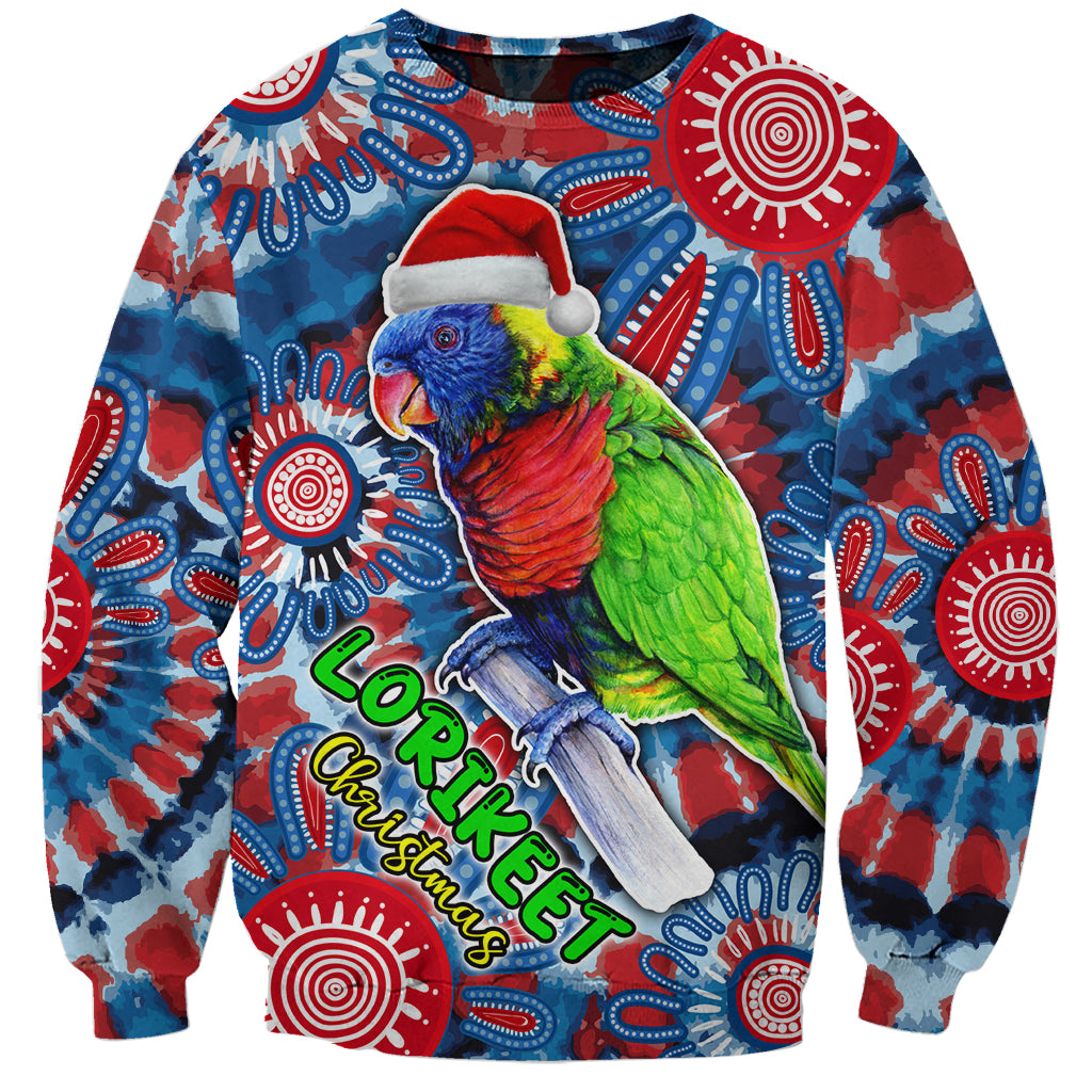 australia-lorikeet-aboriginal-rainbow-tie-dye-merry-christmas-sweatshirt