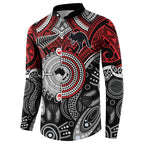 Aotearoa and Australia Button Sweatshirt New Zealand Honour The Treaty Ake!Ake!Ake!