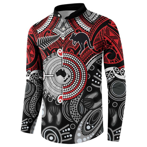 Aotearoa and Australia Button Sweatshirt New Zealand Honour The Treaty Ake!Ake!Ake!