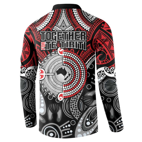 Aotearoa and Australia Button Sweatshirt New Zealand Honour The Treaty Ake!Ake!Ake!