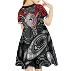 Aotearoa and Australia Kid Short Sleeve Dress New Zealand Honour The Treaty Ake!Ake!Ake!