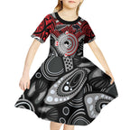 Aotearoa and Australia Kid Short Sleeve Dress New Zealand Honour The Treaty Ake!Ake!Ake!
