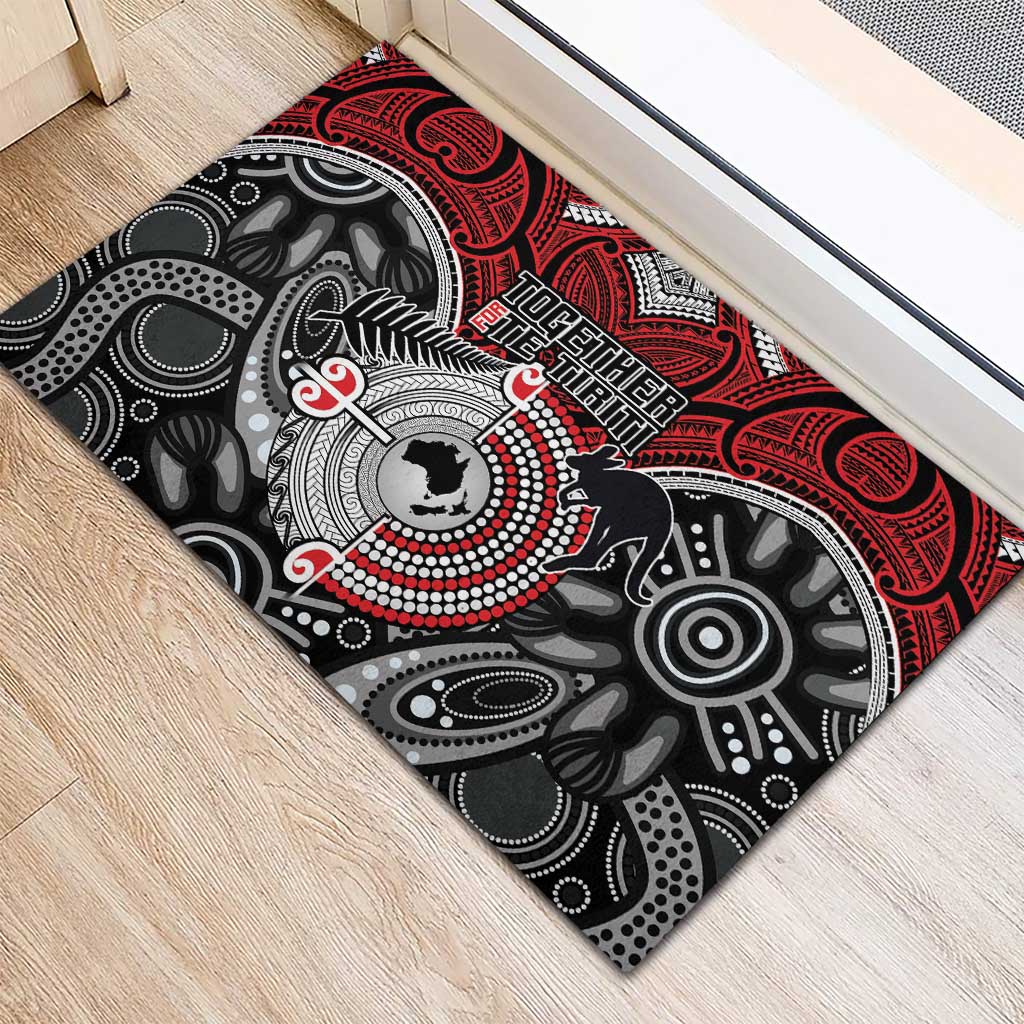 Aotearoa and Australia Rubber Doormat New Zealand Honour The Treaty Ake!Ake!Ake!