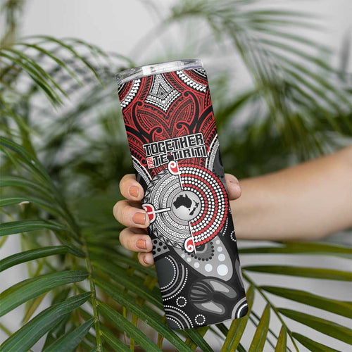 Aotearoa and Australia Skinny Tumbler New Zealand Honour The Treaty Ake!Ake!Ake!