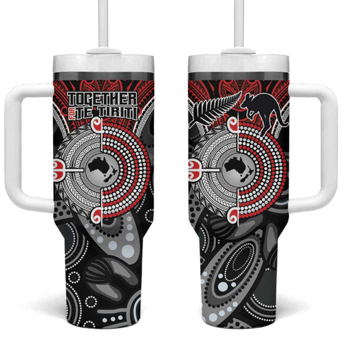 Aotearoa and Australia Tumbler With Handle New Zealand Honour The Treaty Ake!Ake!Ake!