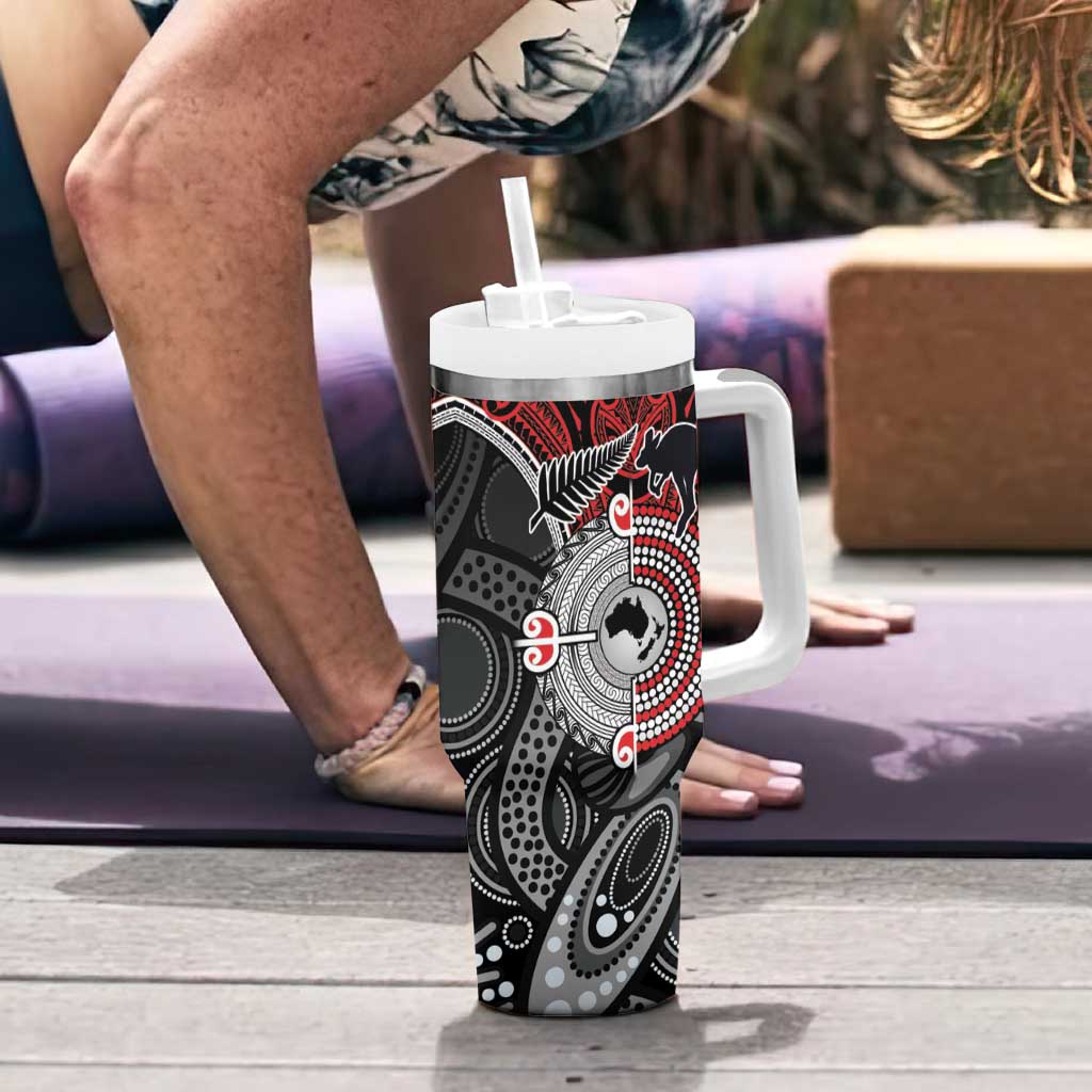 Aotearoa and Australia Tumbler With Handle New Zealand Honour The Treaty Ake!Ake!Ake!