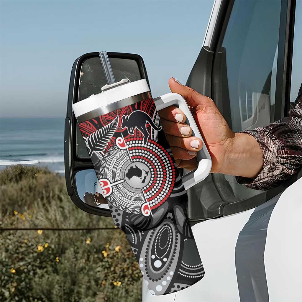 Aotearoa and Australia Tumbler With Handle New Zealand Honour The Treaty Ake!Ake!Ake!