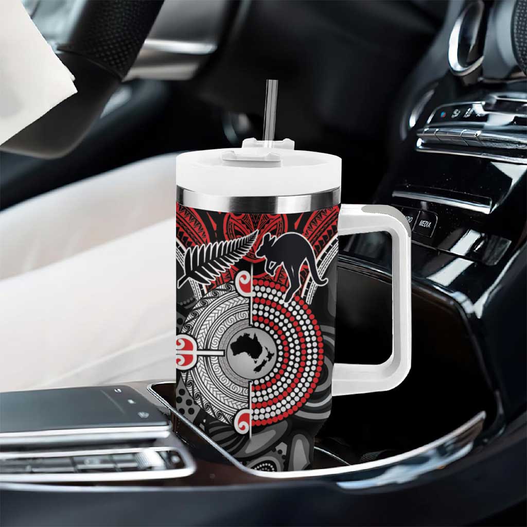 Aotearoa and Australia Tumbler With Handle New Zealand Honour The Treaty Ake!Ake!Ake!