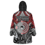 Aotearoa and Australia Wearable Blanket Hoodie New Zealand Honour The Treaty Ake!Ake!Ake!