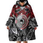 Aotearoa and Australia Wearable Blanket Hoodie New Zealand Honour The Treaty Ake!Ake!Ake!
