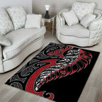Koru Fern New Zealand Area Rug Maori Tribal Pattern