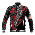 Koru Fern New Zealand Baseball Jacket Maori Tribal Pattern
