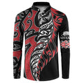 Koru Fern New Zealand Button Sweatshirt Maori Tribal Pattern