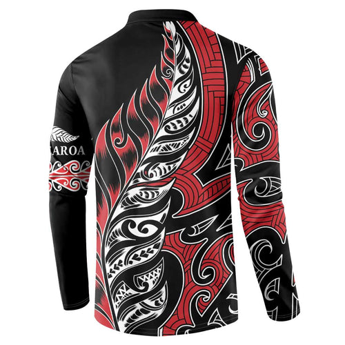 Koru Fern New Zealand Button Sweatshirt Maori Tribal Pattern