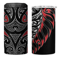 Koru Fern New Zealand 4 in 1 Can Cooler Tumbler Maori Tribal Pattern