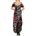 Koru Fern New Zealand Family Matching Summer Maxi Dress and Hawaiian Shirt Maori Tribal Pattern