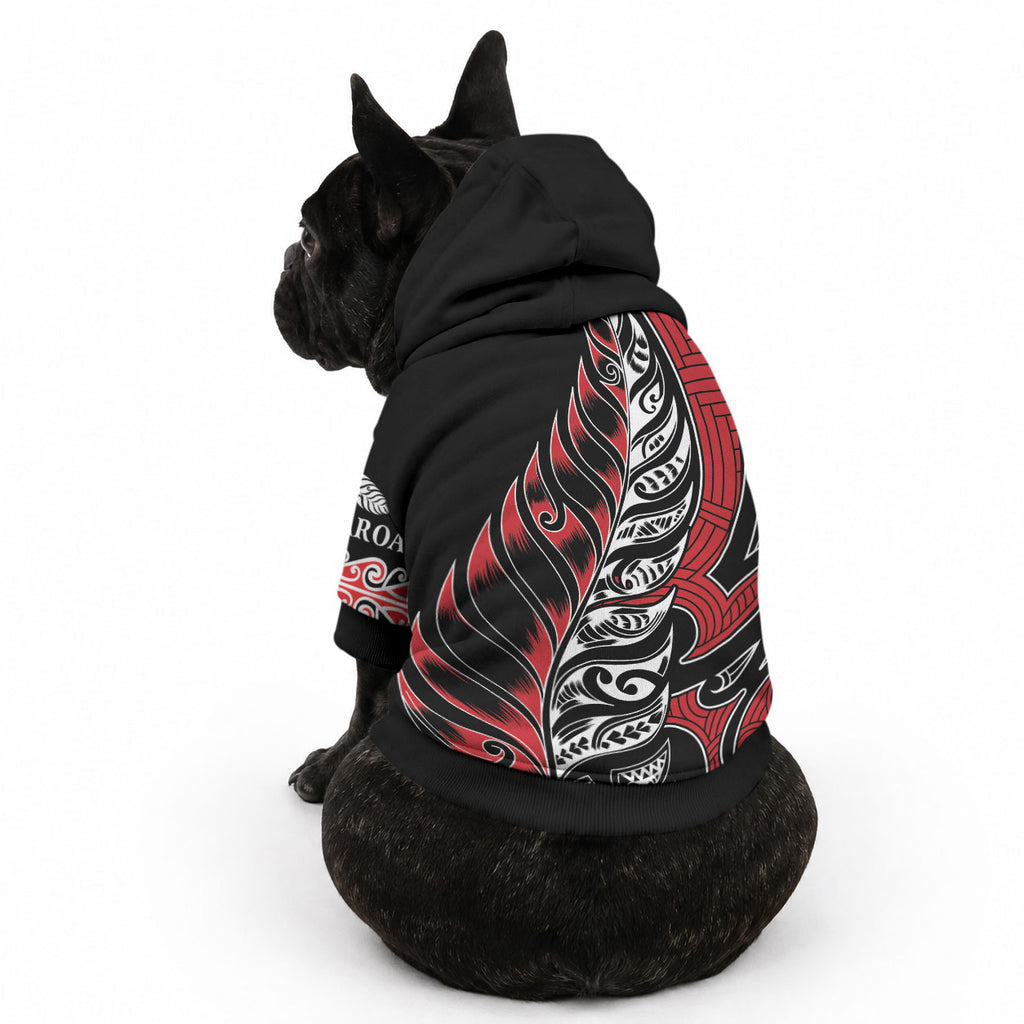 Koru Fern New Zealand Pet Hoodie Maori Tribal Pattern