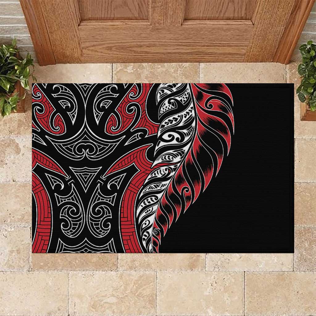 Koru Fern New Zealand Rubber Doormat Maori Tribal Pattern