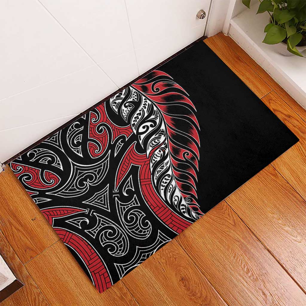 Koru Fern New Zealand Rubber Doormat Maori Tribal Pattern
