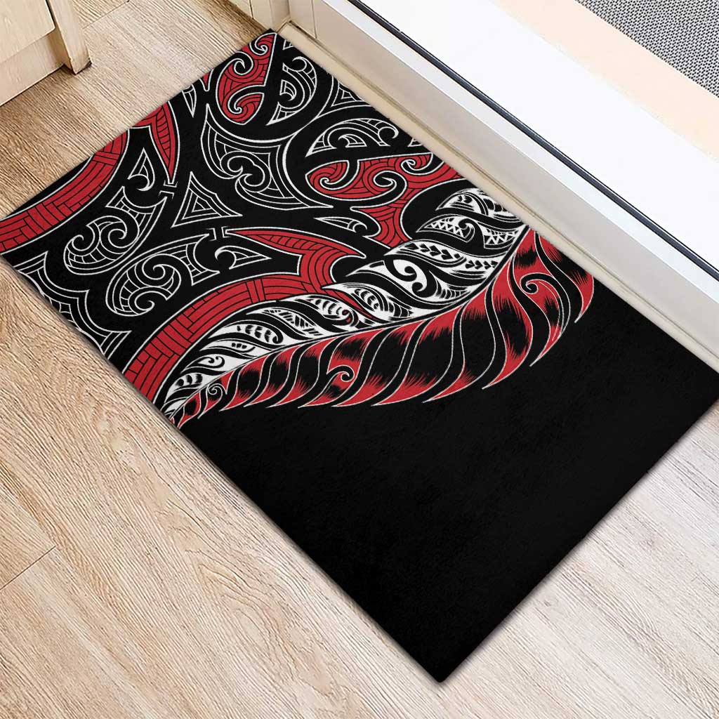 Koru Fern New Zealand Rubber Doormat Maori Tribal Pattern