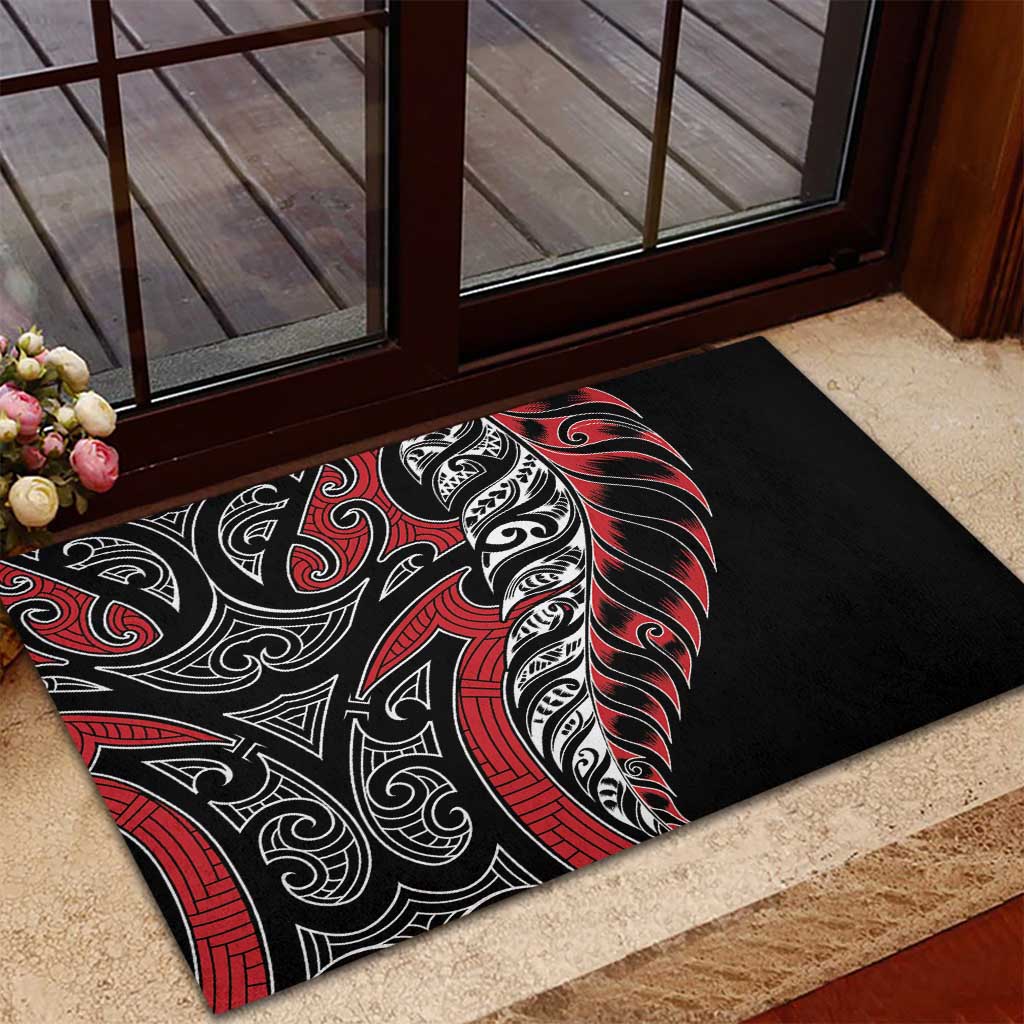 Koru Fern New Zealand Rubber Doormat Maori Tribal Pattern