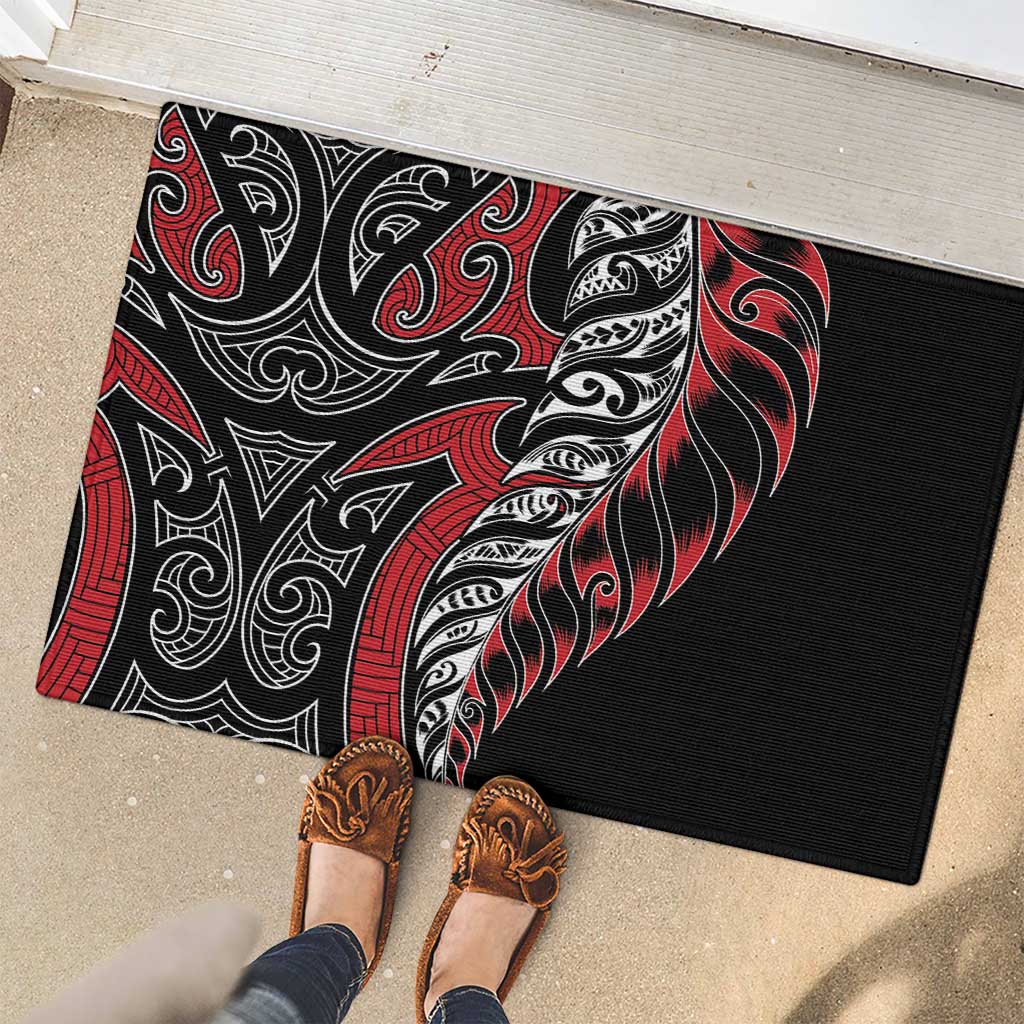 Koru Fern New Zealand Rubber Doormat Maori Tribal Pattern