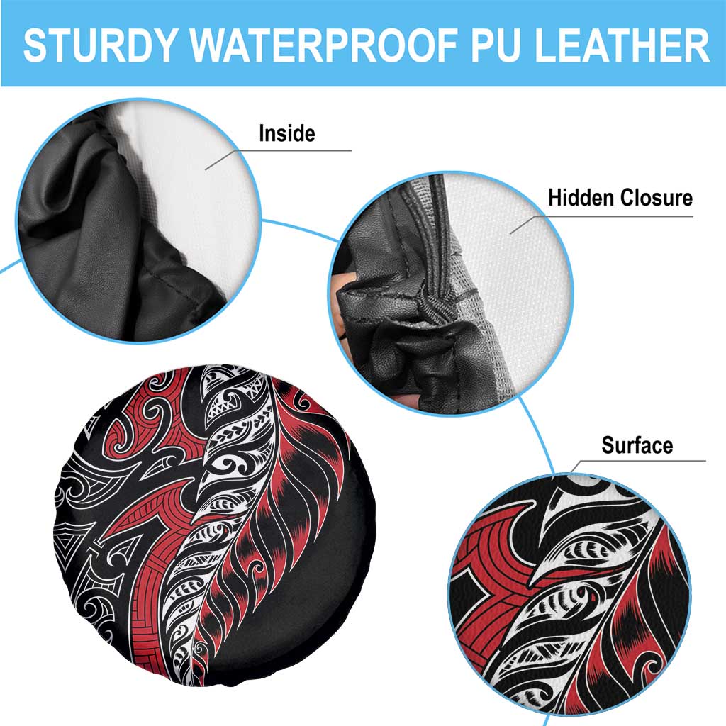 Koru Fern New Zealand Spare Tire Cover Maori Tribal Pattern