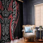 Koru Fern New Zealand Window Curtain Maori Tribal Pattern
