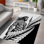Koru Fern New Zealand Maori Tribal Warrior Area Rug