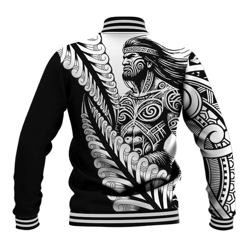 Koru Fern New Zealand Maori Tribal Warrior Baseball Jacket