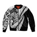 Koru Fern New Zealand Maori Tribal Warrior Bomber Jacket
