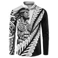 Koru Fern New Zealand Maori Tribal Warrior Button Sweatshirt