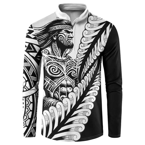 Koru Fern New Zealand Maori Tribal Warrior Button Sweatshirt