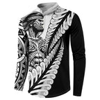Koru Fern New Zealand Maori Tribal Warrior Button Sweatshirt