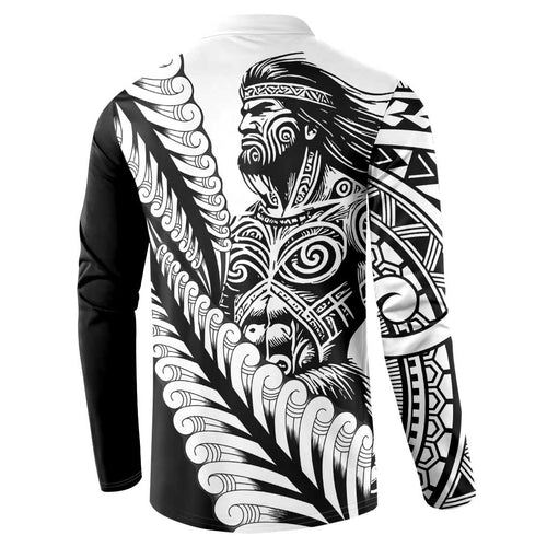 Koru Fern New Zealand Maori Tribal Warrior Button Sweatshirt